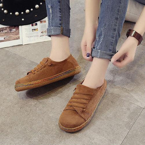 Suede Slip On Soft Loafers Lazy Casual Flat Shoes