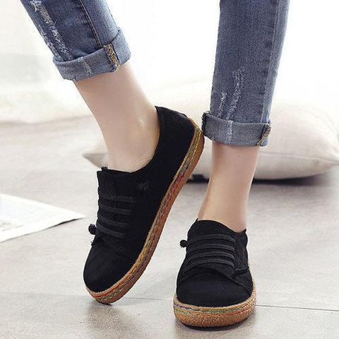 Suede Slip On Soft Loafers Lazy Casual Flat Shoes