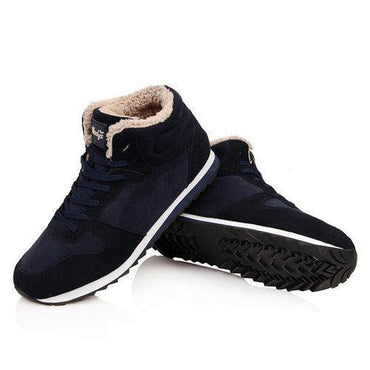 Big Size Lace Up Warm Fur Lining Sport Flat Casual Shoes