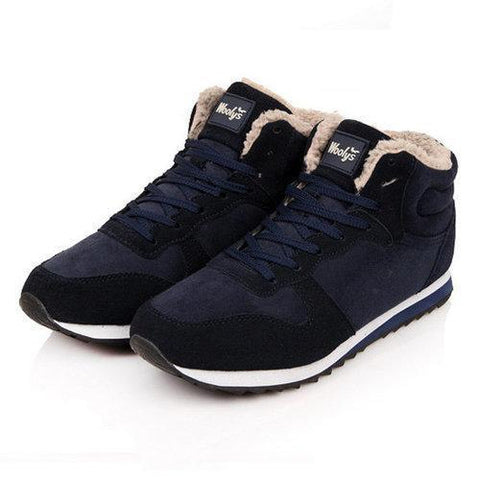 Big Size Lace Up Warm Fur Lining Sport Flat Casual Shoes