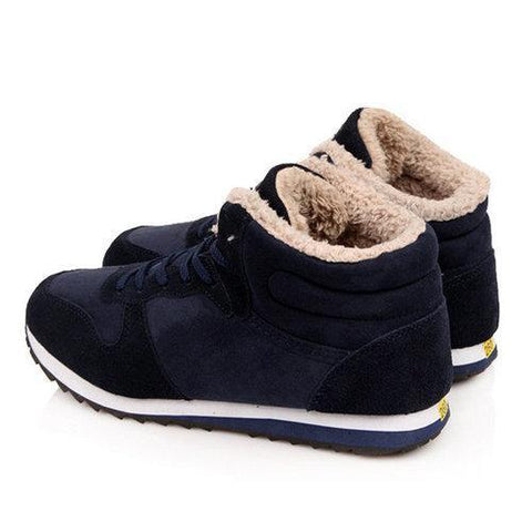 Big Size Lace Up Warm Fur Lining Sport Flat Casual Shoes