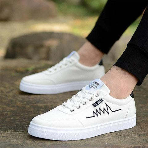 Men's Canvas Comfortable Sport Lace Up Flat Casual Shoes