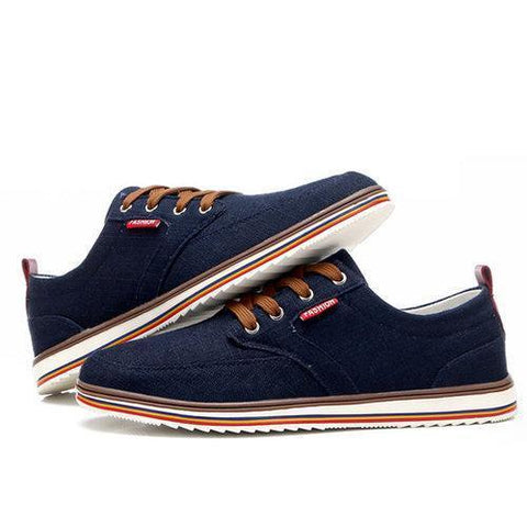 Big Size Men's Linen Breathable Lace Up Flat Sport Casual Shoes