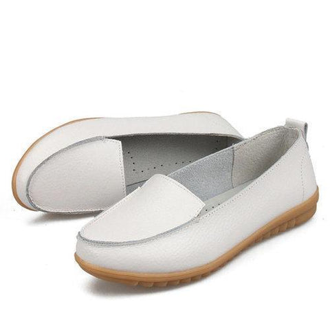 Pure Color Loafers Slip On Flat Casual Shoes For Women