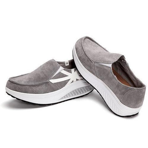 Breathable Leather Outdoor Slip On Platform Casual Swing Shoes