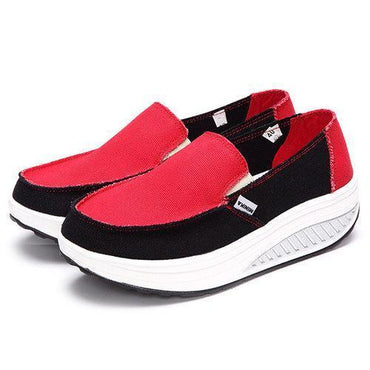 Canvas Color Blocking Sport Running Rocker Sole Casual Outdoor Shoes