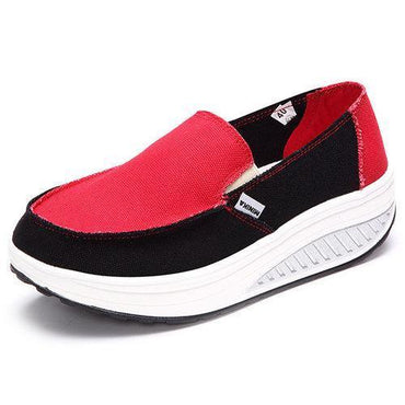 Canvas Color Blocking Sport Running Rocker Sole Casual Outdoor Shoes