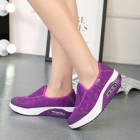 Breathable Rocker Sole Platform Casual Shoes