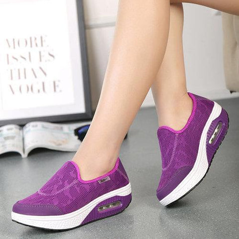 Breathable Rocker Sole Platform Casual Shoes