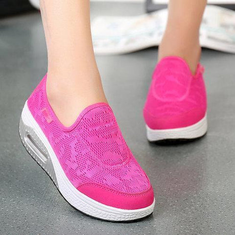 Breathable Rocker Sole Platform Casual Shoes