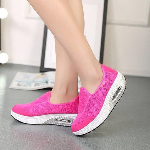 Breathable Rocker Sole Platform Casual Shoes