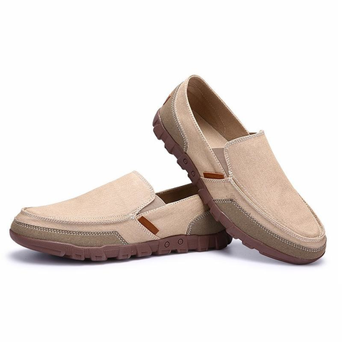 Large Size Men Washed Canvas Soft Lazy Shoes Slip On Casual Loafers