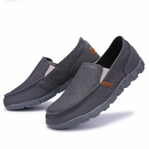 Large Size Men Washed Canvas Soft Lazy Shoes Slip On Casual Loafers