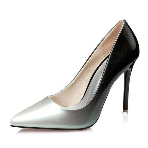 Color Blocking Pointed Toe High Heel Lady Pumps Stilettos