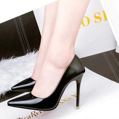 Color Blocking Pointed Toe High Heel Lady Pumps Stilettos