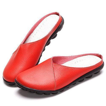 SOCOFY Big Size Pure Color Soft Sole Casual Open Heel Lazy Flat Shoes