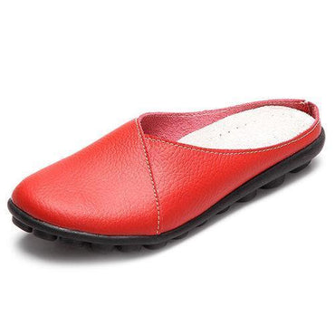 SOCOFY Big Size Pure Color Soft Sole Casual Open Heel Lazy Flat Shoes