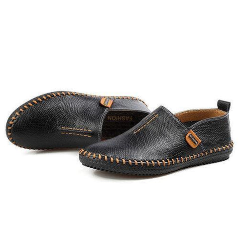 Men Hand Stitching Serpentine Pattern Lazy Slip On Casual Driving Loafers