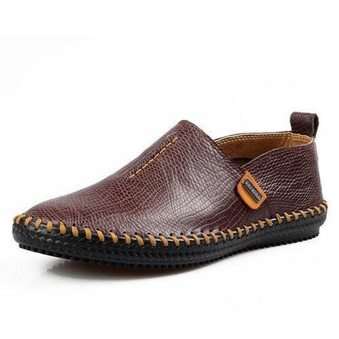 Men Hand Stitching Serpentine Pattern Lazy Slip On Casual Driving Loafers