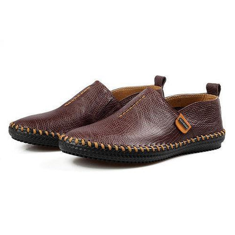 Men Hand Stitching Serpentine Pattern Lazy Slip On Casual Driving Loafers