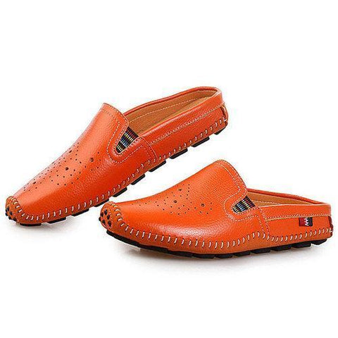 Men Hollow Out Stitching Laze Slippers Breathable Backless Loafers