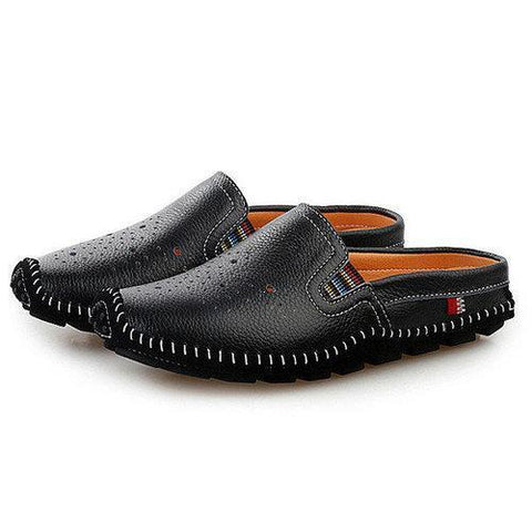 Men Hollow Out Stitching Laze Slippers Breathable Backless Loafers