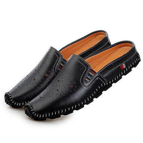 Men Hollow Out Stitching Laze Slippers Breathable Backless Loafers