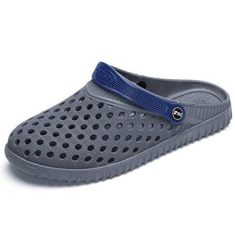 Men Hollow Out Breathable Casual Slippers Flat Slip On Beach Sandals