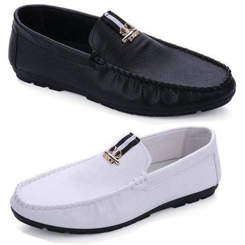 Men Metal Decoration Round Toe Casual Doug Shoes Slip On Loafers