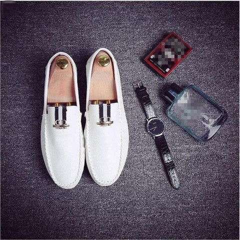 Men Metal Decoration Round Toe Casual Doug Shoes Slip On Loafers