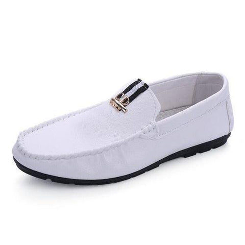 Men Metal Decoration Round Toe Casual Doug Shoes Slip On Loafers