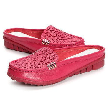 Hollowed Out Slippers Breathable Soft Sole Loafer Flat Shoes