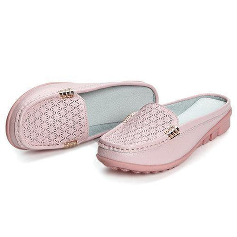 Hollowed Out Slippers Breathable Soft Sole Loafer Flat Shoes