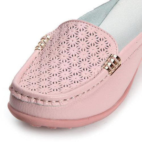 Hollowed Out Slippers Breathable Soft Sole Loafer Flat Shoes