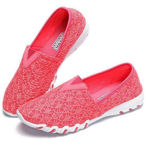 Lace Breathable Casual Soft Light Flat Trainers For Women