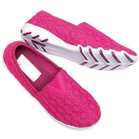 Lace Breathable Casual Soft Light Flat Trainers For Women