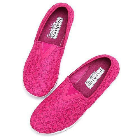 Lace Breathable Casual Soft Light Flat Trainers For Women