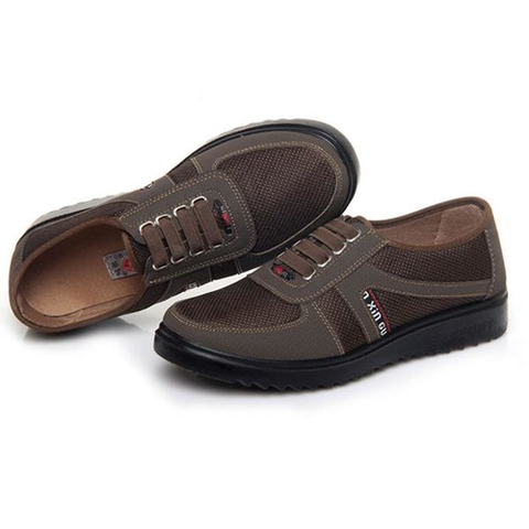 Old Peking Mesh Fabric Breathable Lace Up Casual Shoes For Men