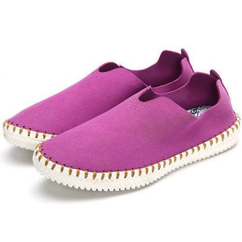 Big Size Handmade Stitching Soft Sole Lazy Casual Flat Loafers For Women