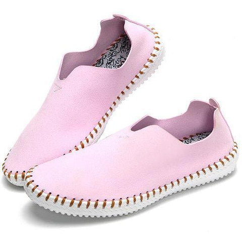 Big Size Handmade Stitching Soft Sole Lazy Casual Flat Loafers For Women