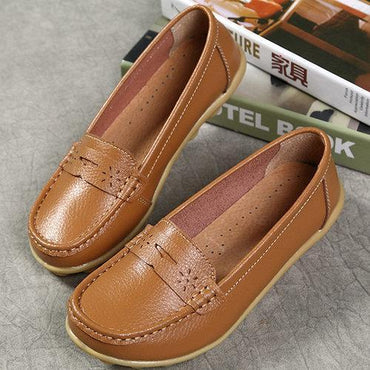 Soft Leather Flat Loafers