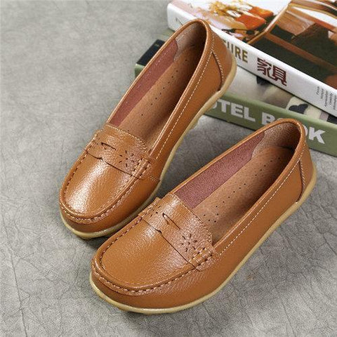 Soft Leather Flat Loafers