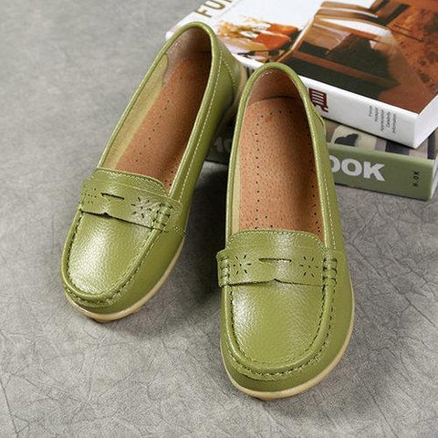 Soft Leather Flat Loafers