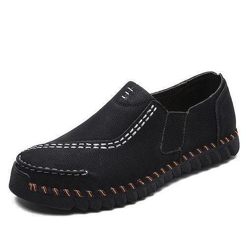 Men Retro Hand Stitching Comfortable Slip Resistant Casual Loafers