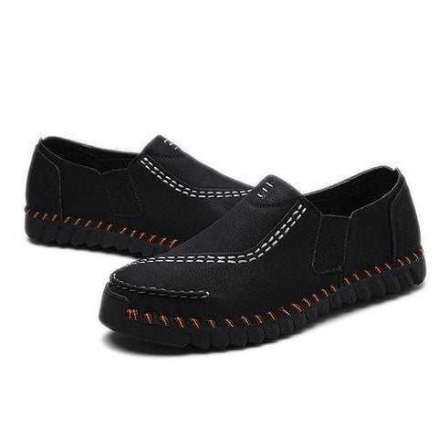 Men Retro Hand Stitching Comfortable Slip Resistant Casual Loafers