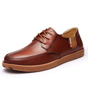 Men British Style Elastic Panels Retro Lace Up Casual Oxford Shoes