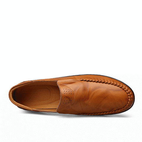 Big Size Men Genuine Leather Comfortable Slip On Business Casual Shoes