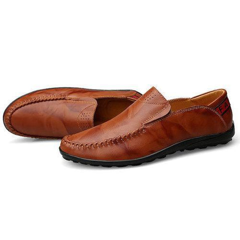 Big Size Men Genuine Leather Comfortable Slip On Business Casual Shoes