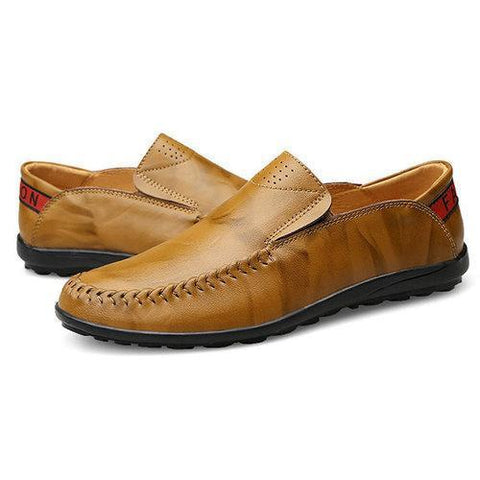 Big Size Men Genuine Leather Comfortable Slip On Business Casual Shoes