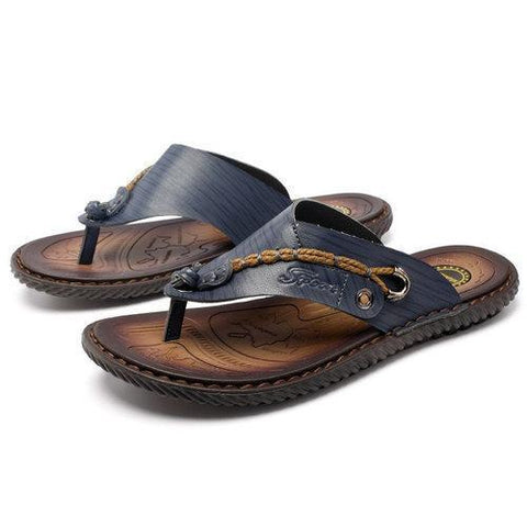 Men Clip Toe Slippers Comfortable  Soft Sole Flat Casual Beach Sandals